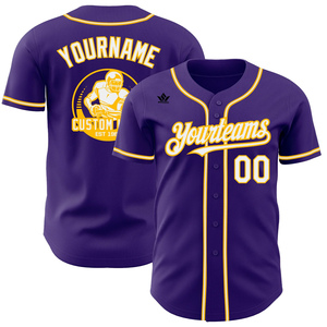 Maillot de baseball jaune personnalisé, impression sublimée, unisexe, adulte, manches courtes, respirant, antibactérien, polyester, sports d'équipe d'été - Product Image 4