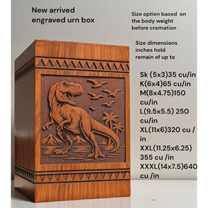 Handcrafted Wooden Dinosaur Urn | Personalized Cremation <b>Box</b> | T-Rex <b>Memorial</b> <b>Memorial</b> <b>Keepsake</b> by AYAANS - Product Image 3