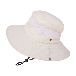 Chapeau Bob d'été d'extérieur anti-UV à large bord en maille, décontracté, imperméable, séchage rapide, avec cordon, idéal pour les fêtes - Product Image 2