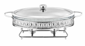 Réchaud de buffet en acier inoxydable avec bac à eau et couvercle pour hôtels, restaurants, traiteurs, buffets et banquets - Product Image 3