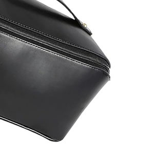 Pochette de voyage en cuir véritable, grande capacité, réutilisable, organiseur d'accessoires, trousse de beauté à fermeture éclair, sacs cosmétiques pour femmes, trousse à maquillage - Product Image 4