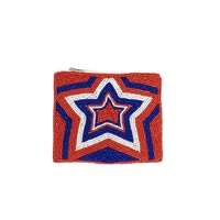 Pochette de luxe à broderie perlée faite à la main Design élégant perroquet blanc Compact pour un usage quotidien pour les pièces de monnaie et les fêtes