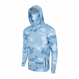 เสื้อฮู้ดดี้ป้องกันรังสียูวี UPF 50 สำหรับทุกเพศ ยี่ห้อ SHH พร้อมหน้ากากปิดหน้า ผลิตจากโพลีเอสเตอร์ 100% ระบายอากาศได้ดี แห้งเร็ว เหมาะสำหรับกีฬากลางแจ้ง แขนยาว น้ำหนัก 180 กรัม - Product Image 2