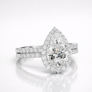 Bague de fiançailles CaratIndia en diamant de laboratoire taille ovale, ensemble de luxe plaqué or rose, pierres précieuses de haute qualité, halo, pour mariage et fête - Product Image 3