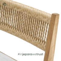 Chaise haute de bar moderne en teck massif, robuste et durable, avec tressage en corde, écologique, pour l'extérieur, la maison, l'hôtel, le salon, la salle à manger