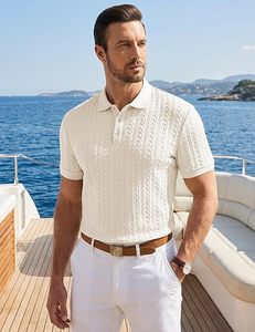 Kinetix Knit - Camisa polo informal para hombre, texturizada, de manga corta, elástica, para golf, vacaciones de verano, playa, con cuello - Product Image 5