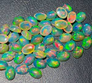Lot de cabochons d'opale jaune éthiopienne Welo Fire Opal, pierres brutes de forme ovale, de 6x4mm à 8x10mm, pour la création de bijoux - Product Image 3