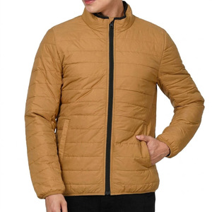 Custom Logo <b>Men</b> <b>Lightweight</b> Puffer <b>Jacket</b> Contrast <b>Black</b> Zipper Quilted Winter Bubble Coat Blanks - Product Image 1
