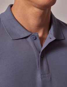 Polo de Algodón Azul Marino para Hombre, Manga Corta, Corte Regular, Color Sólido Informal, Tejido de Punto Transpirable - Product Image 6