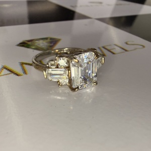 Bague en or blanc 14k 18k avec diamant de laboratoire certifié IGI, sertie sur mesure, pour femme - Product Image 1