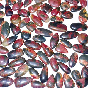 Cuarzo de Jaspe Cherry Creek Natural de Alta Calidad, Cabujón Suelto, Gema Pulida con Juego de Colores, Formas Mixtas, Certificado por Terceros - Product Image 6
