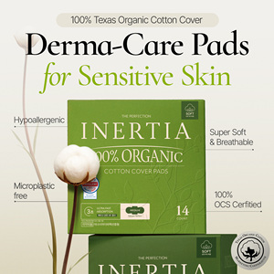 INERTIA Tampons en coton 100% biologique - La perfection - Super absorbants 28 cm (12 unités) - Product Image 5