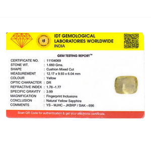 Loose 8.3 Carat Yellow Sapphire Gemstone for Fine Jewelry - Product Image 4
