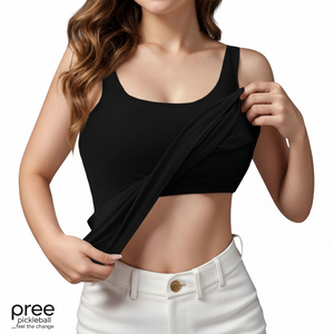custom Women's pickleball Built-in Bra Tank Top <b>Compression</b> Support Racerback Fitness Training Top Quick Dry Activewear OEM ODM - Product Image 1