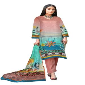 Vestido de verano paquistaní Salwar Kameez para mujer para ropa de estilo islámico de algodón suizo/césped de Pakistán - Product Image 1
