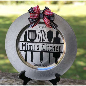 Assiette et vaisselle Believe Charger Assiettes de service en métal réutilisables et plateau rond Assiette de chargeur en émail pour Noël - Product Image 4