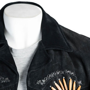 Genuine <b>Suede</b> Leather <b>Men's</b> Fringe Winter <b>Jacket</b> Premium Craftsmanship Plain Dyed Finish Multiple Sizes Custom Logo OEM Factory - Product Image 4