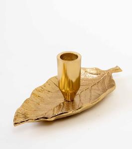 Copper Leaf Candle Stick Holder for Home Decoration Durable Metal Design - Product Image 3