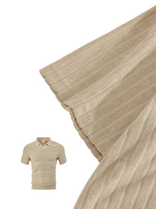Conjunto Casual de Verano para Hombre, Camiseta de Manga Corta y Pantalones Cortos, Dos Piezas, Estilo con Patrón de Toalla, Tela de Poliéster - Product Image 3