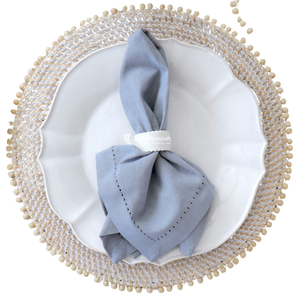 Salvamantel Redondo de Mimbre con Cuentas Ecológicas Vintage, Resistente al Calor, Decoración para el Hogar y Bodas, con Cuentas de Madera Artesanales - Product Image 2