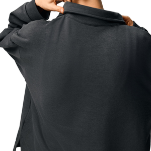 Sweat-shirt à col personnalisé pour femme, pull décontracté en polaire à manches longues avec poignets côtelés, vêtement d'hiver premium pour le streetwear - Product Image 3