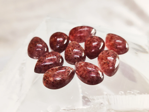 Cabochon en quartz fraise naturel de qualité AAA, forme poire, 12*8 mm, 100% PIERRE PRÉCIEUSE NATURELLE pour la fabrication de bijoux, prix de gros - Product Image 4