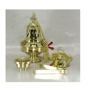 เตาเผาเครื่องหอมทองเหลือง ทนทาน สวยงาม ใช้ในโบสถ์และบ้าน พร้อมคุณสมบัติพิเศษ ขายส่ง กลิ่นมัสค์ กลิ่นหอมจากเมล็ดมัสค์ ที่วางเครื่องหอมสำหรับพิธีกรรมทางศาสนา - Product Image 2