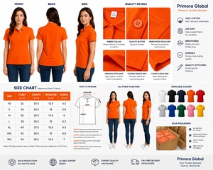 100% Cotton <b>Ladies</b> <b>Polo</b> Wholesale Bulk Women <b>Polo</b> T-<b>Shirts</b> Factory Export Quality <b>Ladies</b> <b>Polo</b> Supplier Custom Branded Women <b>Polo</b> - Product Image 6