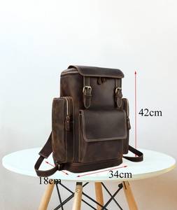 High Quality Waterproof <b>Leather</b> <b>Backpack</b> Vintage Anti-Theft <b>Laptop</b> Rucksack Genuine <b>Leather</b> Pack LBP-0319 - Product Image 4