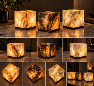 Lámpara de Mesa de Ónix Pulido Natural, Luz Nocturna Ecológica Feng Shui, Luz Ambiental Suave, Decoración para el Hogar, Navidad, Año Nuevo - Product Image 3