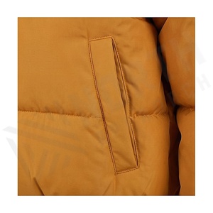Hooded Quilted Waterproof <b>Bubble</b> Jacket Black Full Sleeve Winter Windproof Cotton Shell Knitted Fabric Polyester Filling Stand - Product Image 5