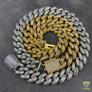 Cadena Cubana Miami con Diamantes Moissanite y Baño de Oro, Personalizable con Logotipo, Joyería Hip Hop de Moda para Hombre, Venta al Por Mayor - Product Image 2