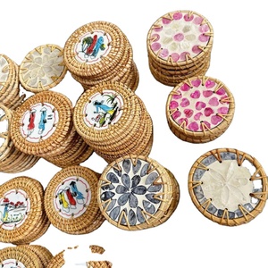 Ensemble de sous-verres en rotin de style classique TUYET DUNG, design personnalisé, décoration et cadeau de vacances, vente en gros, fabriqué au Vietnam - Product Image 1