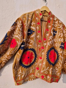 Handmade Suzani Velvet <b>Jacket</b> Embroidered Quilted Coat <b>Gothic</b> Winter Outerwear Women's Luxury Boutique Fashion Reversible - Product Image 3