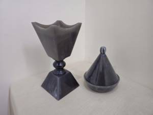 Quemador de Incienso de Resina Gris Oscuro con Tapa y Recipiente de Acero Inoxidable - Product Image 6