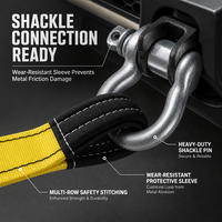 Sangle de remorquage robuste de 3 pouces et 30 pieds, sangle de récupération, résistance à la rupture de 19800 lb, corde de remorquage tout-terrain avec boucle renforcée pour 4x4