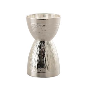 Jigger japonais en métal texturé unique, double mesure 30/60 ml, verseur à shot, finition chromée, barware côtelé pour décoration de salon haut de gamme - Product Image 4