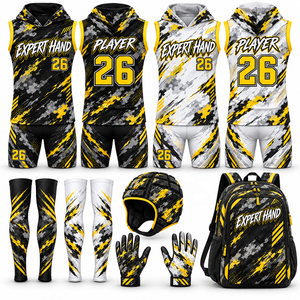 Ensemble Maillot et Short de Football Américain Personnalisé 7V7 en Compression, Tenue d'Équipe Sublimée pour Jeunes et Adultes, Faible MOQ - Product Image 3