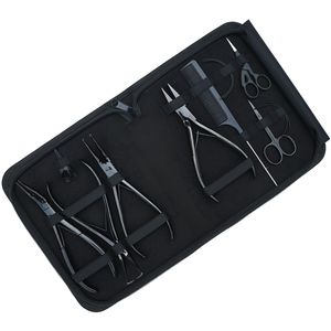 Kit d'outils pour extensions capillaires : Aiguille courbée pour la séparation, Mini-ciseaux, Peigne à queue, Outil de pose et de retrait, Pince à micro-perles - Product Image 1