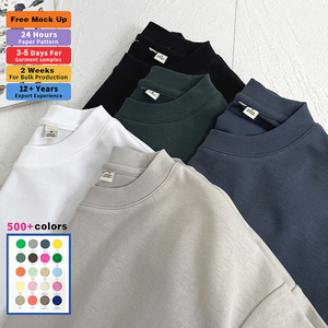 T-shirt en coton pour homme, coupe ample, doux, respirant, décontracté, à manches longues, à carreaux, 220g, OEM ODM, vente en gros, logo personnalisé, couleur personnalisée, design personnalisé - Product Image 1