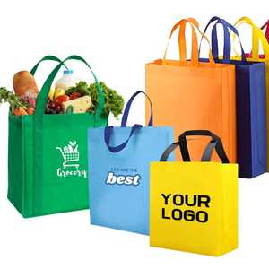 Sacs de courses réutilisables personnalisables, pliables, non tissés, écologiques, grands sacs de courses simples avec votre logo - Product Image 5