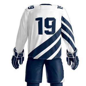 Prix de gros – Nouvelle tenue de hockey sur glace pour homme, 100 % polyester, séchage rapide, respirante, confortable, personnalisable, col en V, sangle en T - Product Image 2