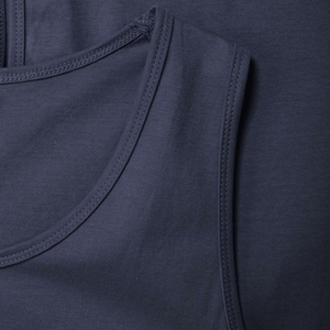 เสื้อกล้ามถักคอโอเวอร์ไซส์สีกรมท่าสำหรับผู้ชาย สไตล์ลำลอง แบบเรียบ - Product Image 6