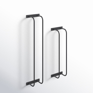 Porte-serviettes en métal noir exceptionnel avec poteau cylindrique et base ronde pour la maison, les hôtels, les salles de bain, supports et étagères de rangement - Product Image 5