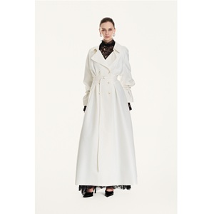 Abrigos de alta costura para mujer, abrigo VELOURA de doble botonadura, largo, con cinturón, cálido, chaquetas y abrigos de mujer con corte entallado. - Product Image 5