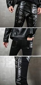 Pantalon pour homme en cuir de vachette véritable personnalisé, de haute qualité, coupe droite, tendance, imperméable, respirant et écologique - Product Image 4