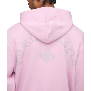 Ensemble de survêtement tendance en strass pour homme, streetwear, sweat à capuche et pantalon de jogging, tenue deux pièces en strass, vente en gros de vêtements OEM - Product Image 2