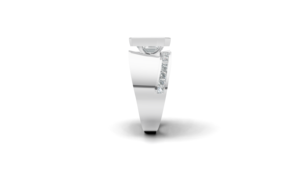 Anillo de Lujo Aarinya para Hombre, con Diamantes Cultivados en Laboratorio, Plata 925, Corte Esmeralda, Piedras Laterales Princesa, Certificado IGI, Pavé - Product Image 3
