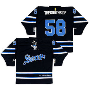 Maillot de hockey personnalisé de haute qualité avec numéros brodés, respirant, en maille polyester, pour les fans - Product Image 1