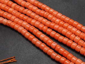 Forma de rueda de cuentas de neumático liso de Coral naranja para la fabricación de joyas 16 pulgadas 3MM aproximadamente Color Rosa suministros al por mayor - Product Image 2